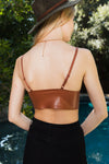 Posh Faux Leather Longline Bralette Bralette Leto Collection   