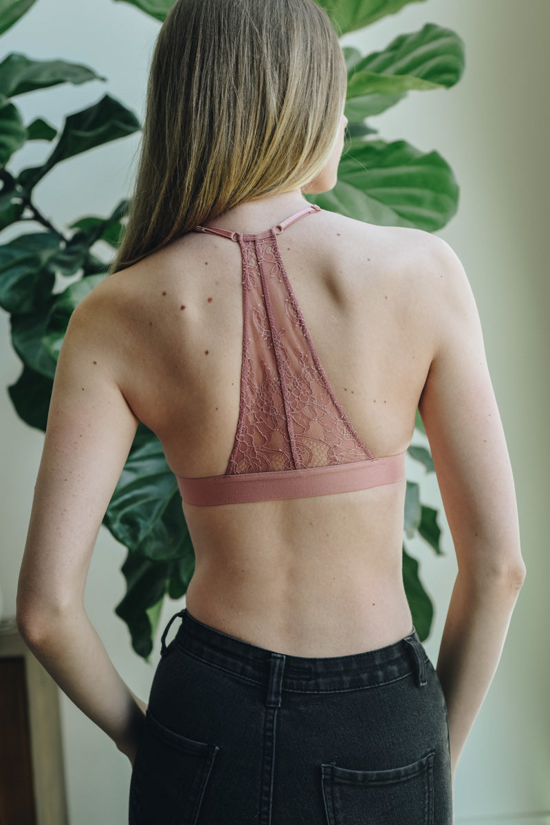 Delicate Sheer Lace Minimal Chantilly Triangle Bralette - NeoKira Unlimited