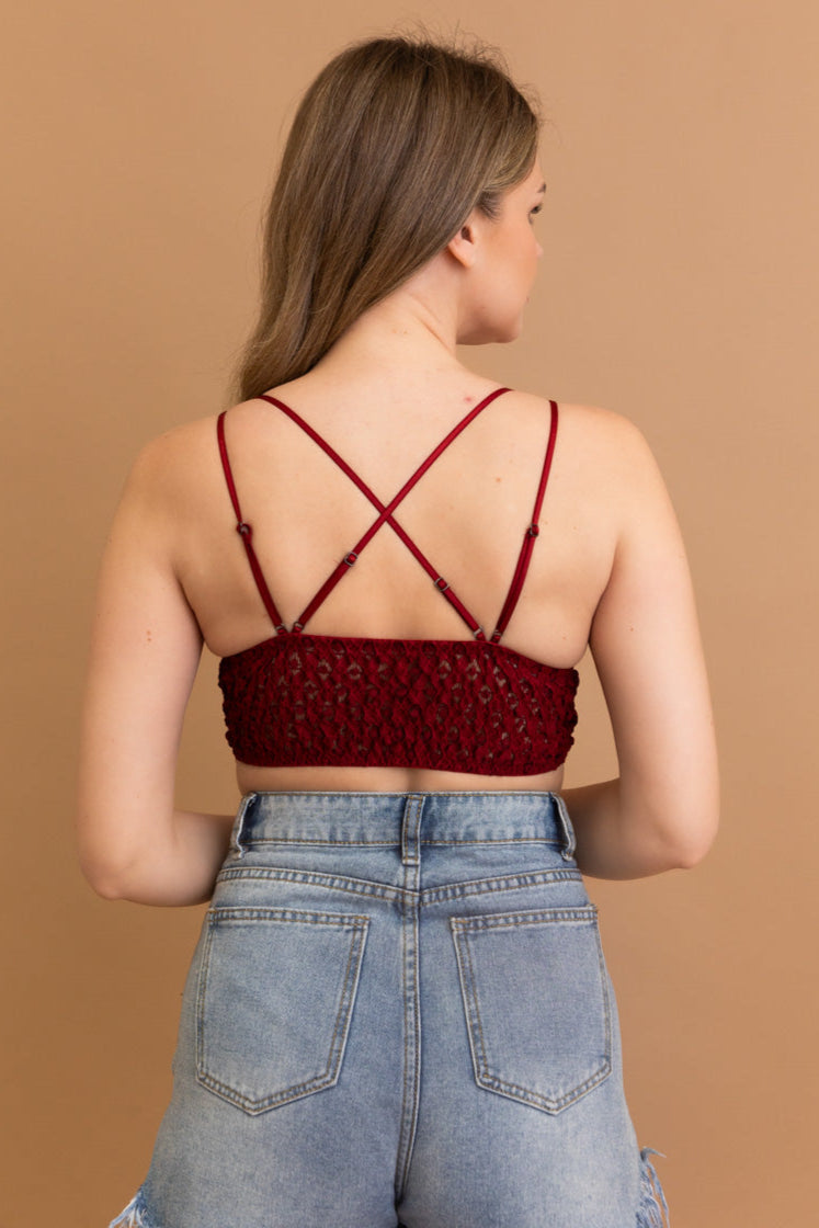 Crochet Lacey Charm Padded Bralette - NeoKira Unlimited