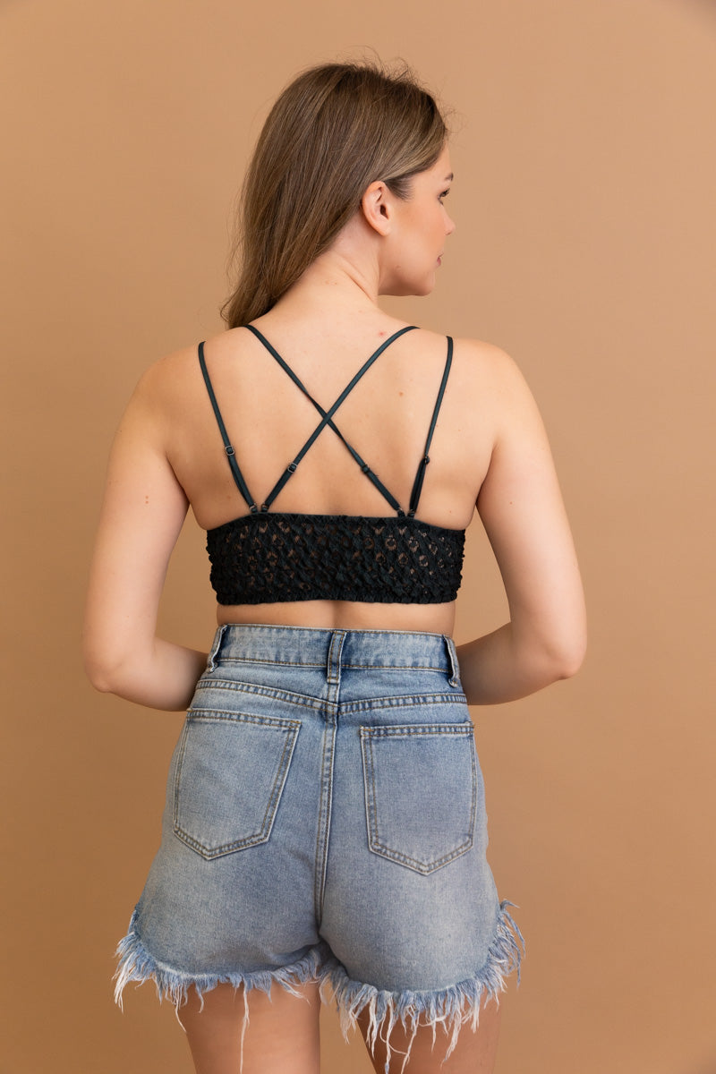 Crochet Lacey Charm Padded Bralette - NeoKira Unlimited