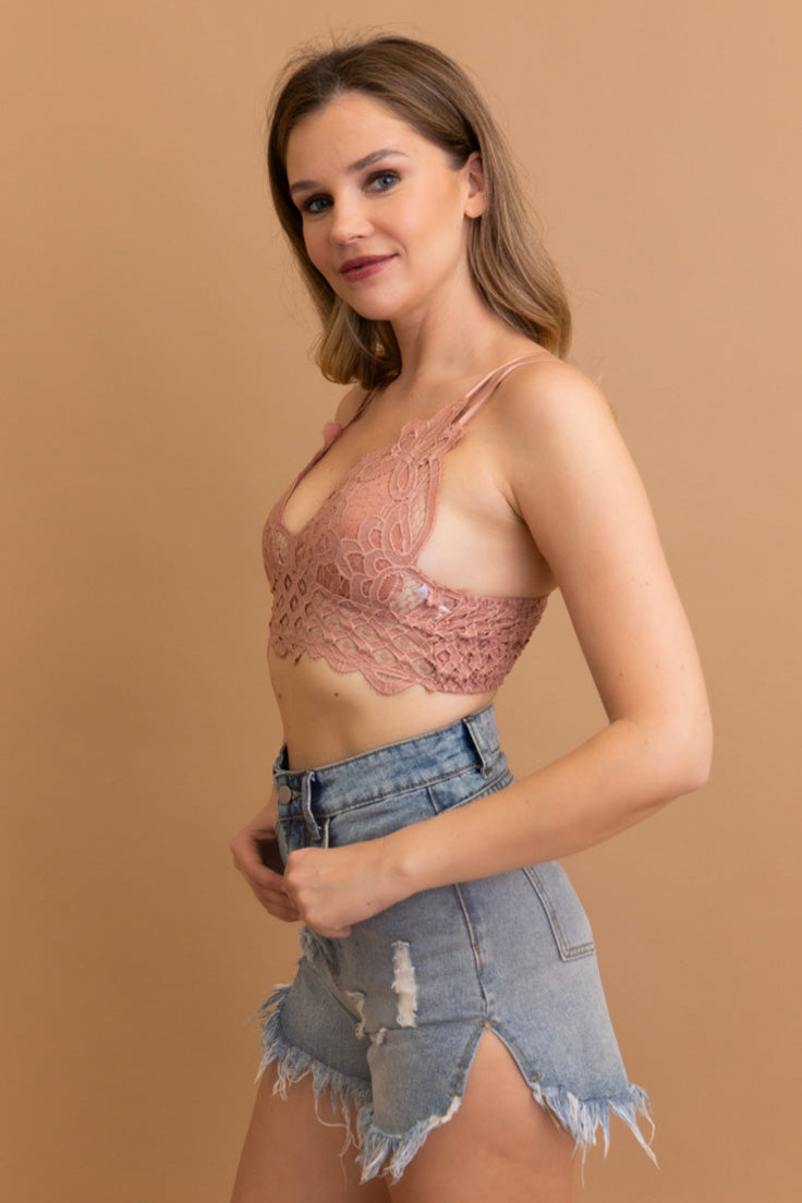 Crochet Lacey Charm Padded Bralette - NeoKira Unlimited