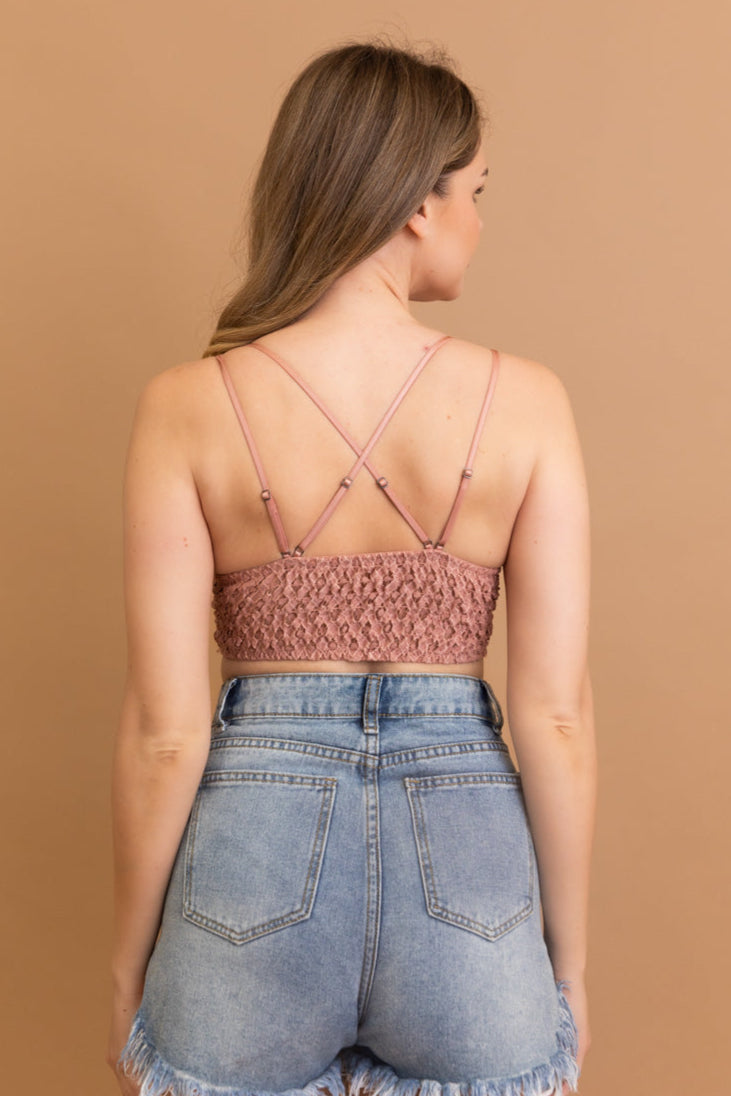 Crochet Lacey Charm Padded Bralette - NeoKira Unlimited
