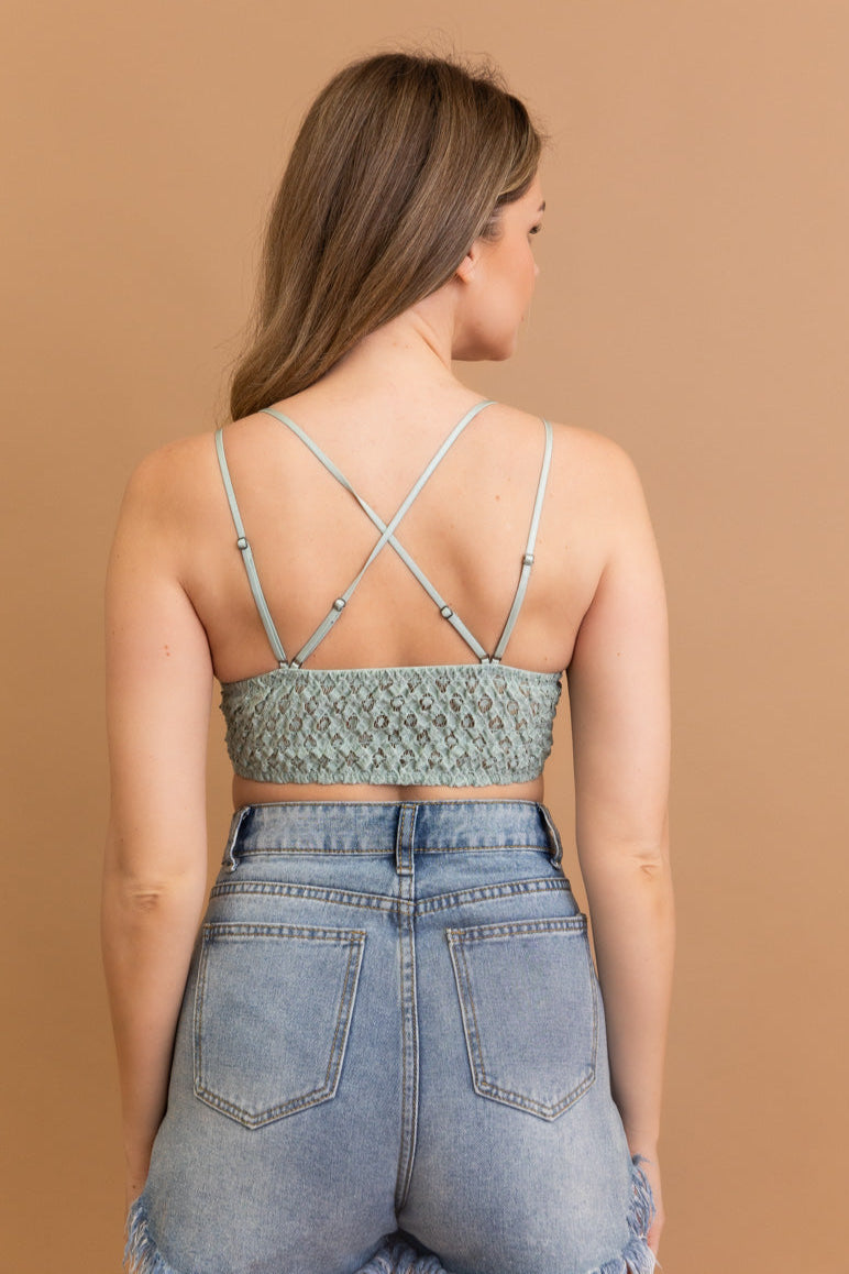 Crochet Lacey Charm Padded Bralette - NeoKira Unlimited