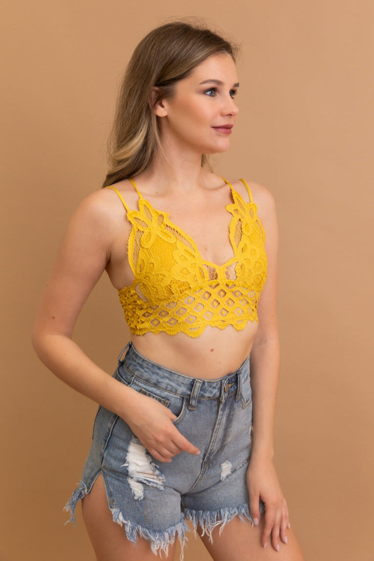 Crochet Lacey Charm Padded Bralette - NeoKira Unlimited