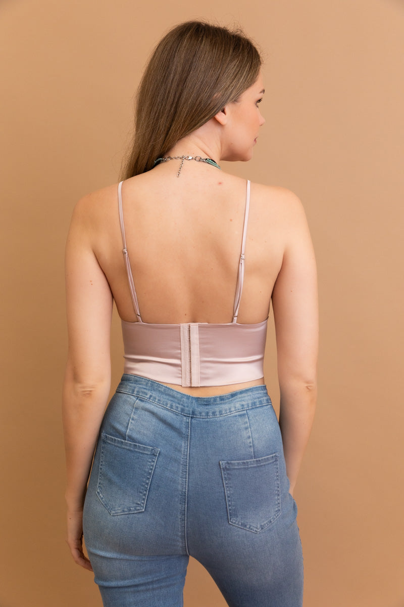 Satin Glow Longline Bralette - NeoKira Unlimited