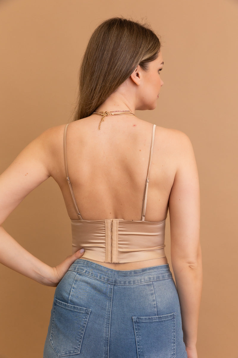 Satin Glow Longline Bralette - NeoKira Unlimited
