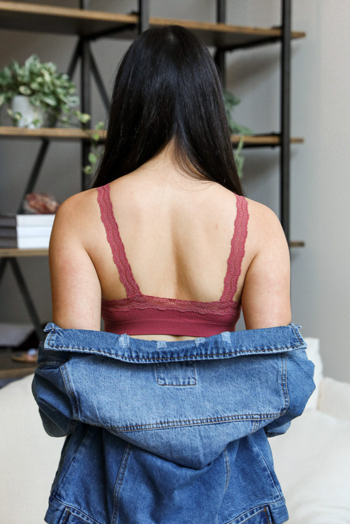 Lace Trim Padded Bralette - NeoKira Unlimited