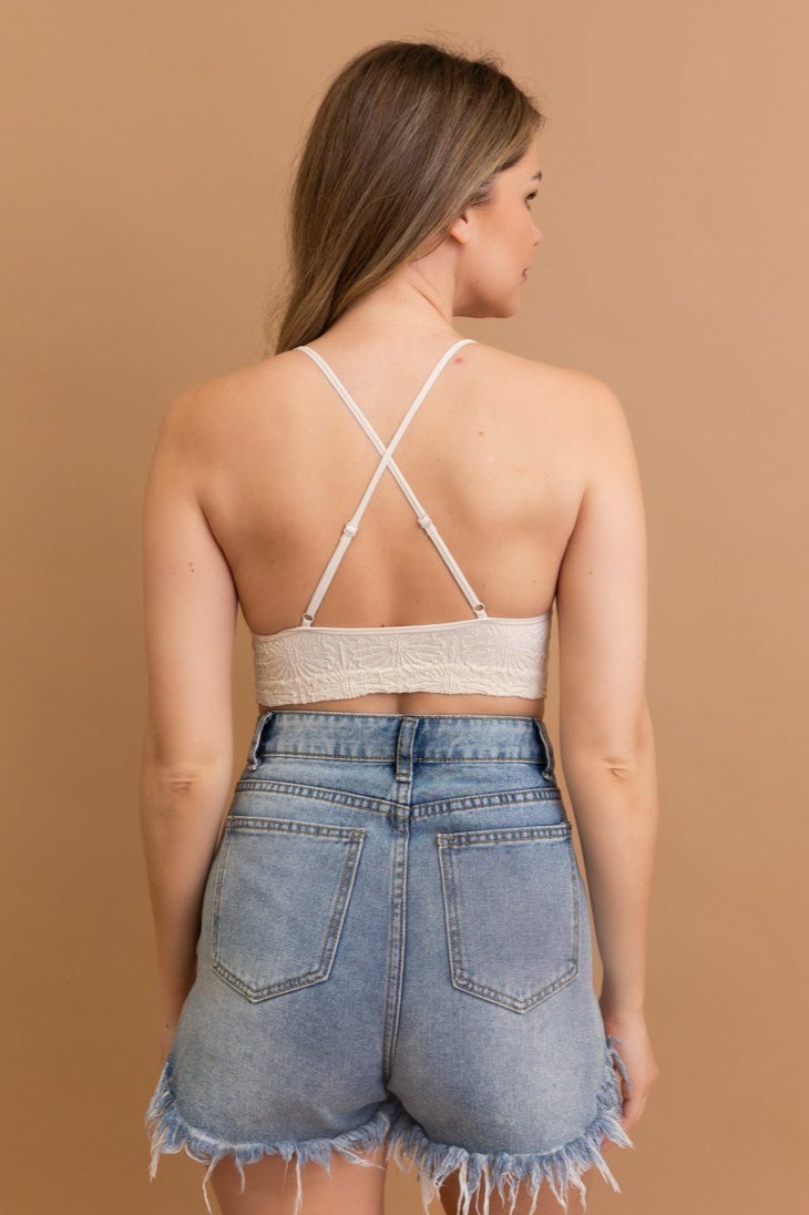 Floral Jacquard Scoop Neck Bralette🌸 - NeoKira Unlimited