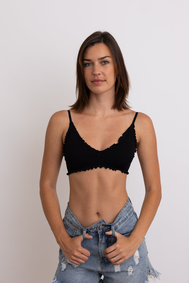 Seamless Lettuce Edge Bow Tie Triangle Bralette 🥬 - NeoKira Unlimited