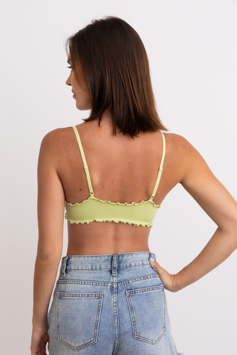 Seamless Lettuce Edge Bow Tie Triangle Bralette 🥬 - NeoKira Unlimited