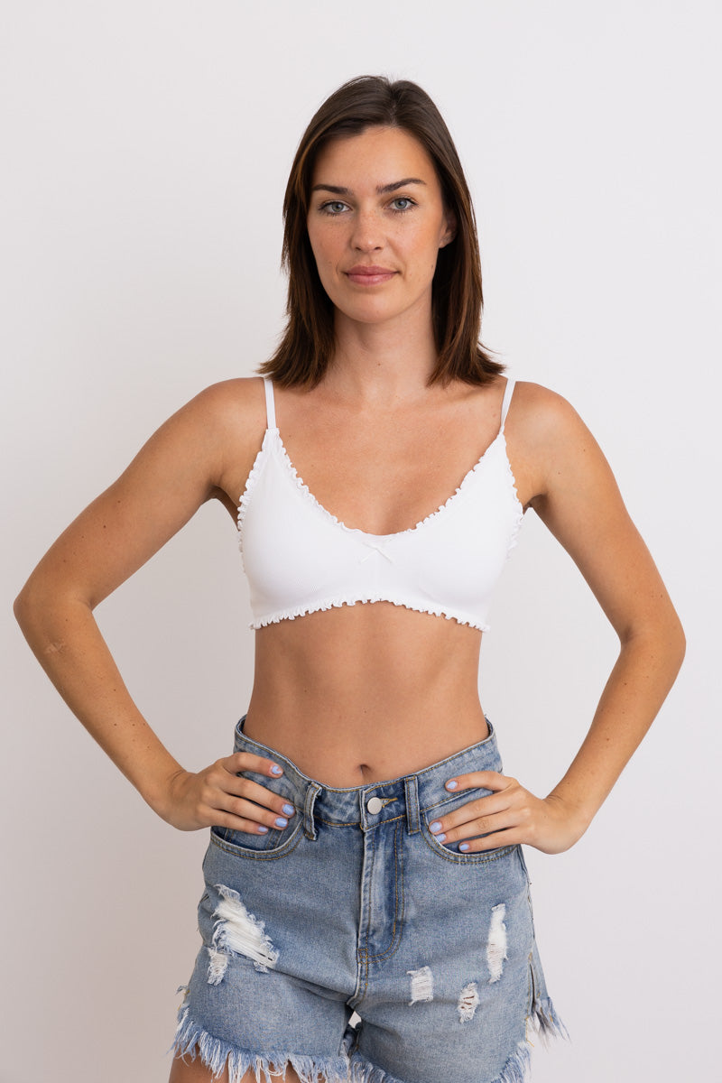 Seamless Lettuce Edge Bow Tie Triangle Bralette 🥬 - NeoKira Unlimited