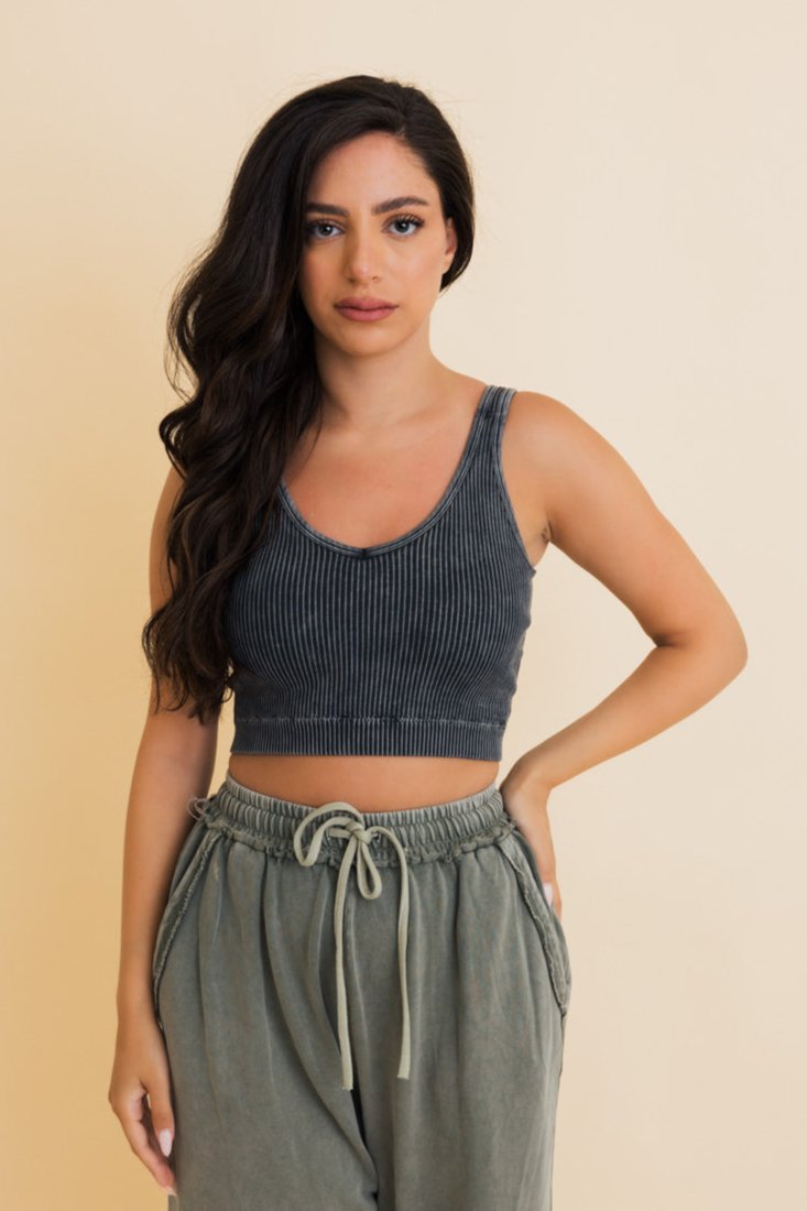 Just Breathe Washed Ribbed Bralette - NeoKira Unlimited