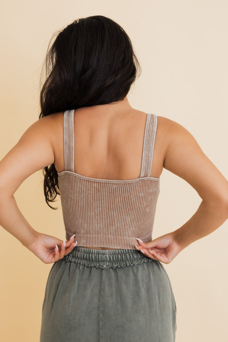 Just Breathe Washed Ribbed Bralette - NeoKira Unlimited