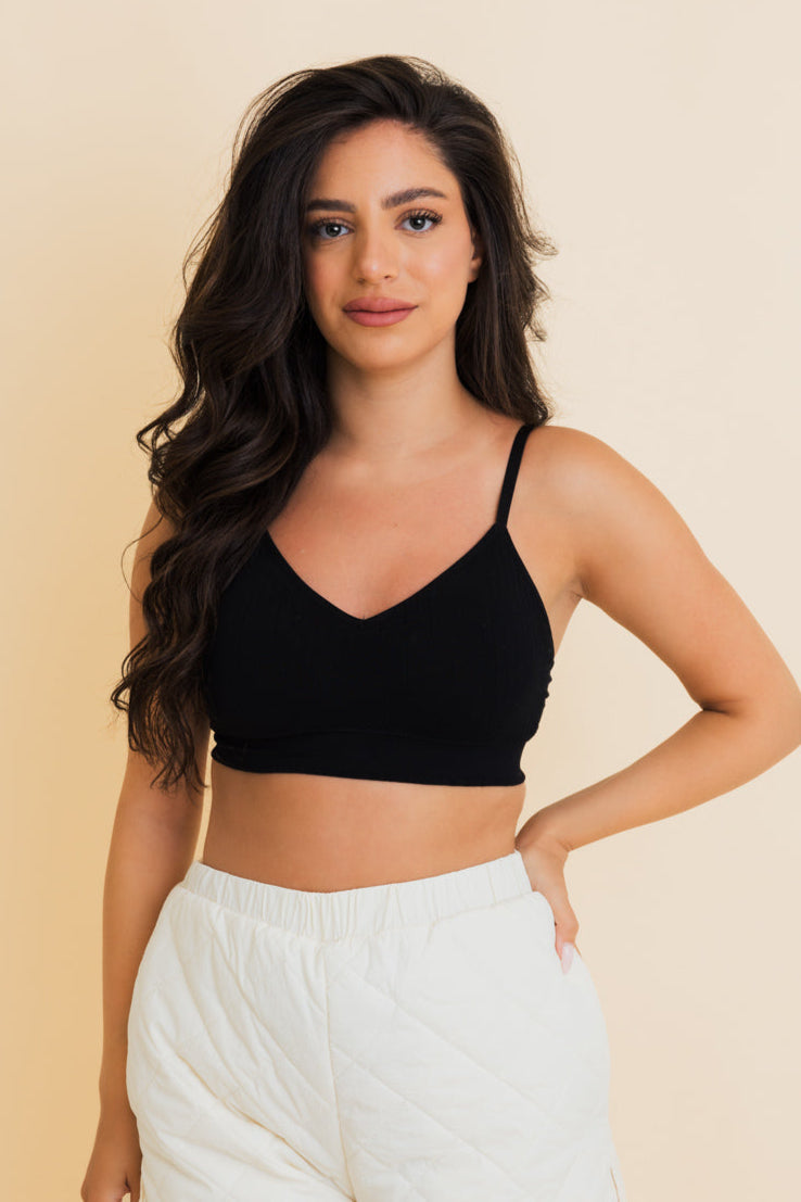 Sporty Vintage Ribbed Ultra Comfy Bralette - NeoKira Unlimited