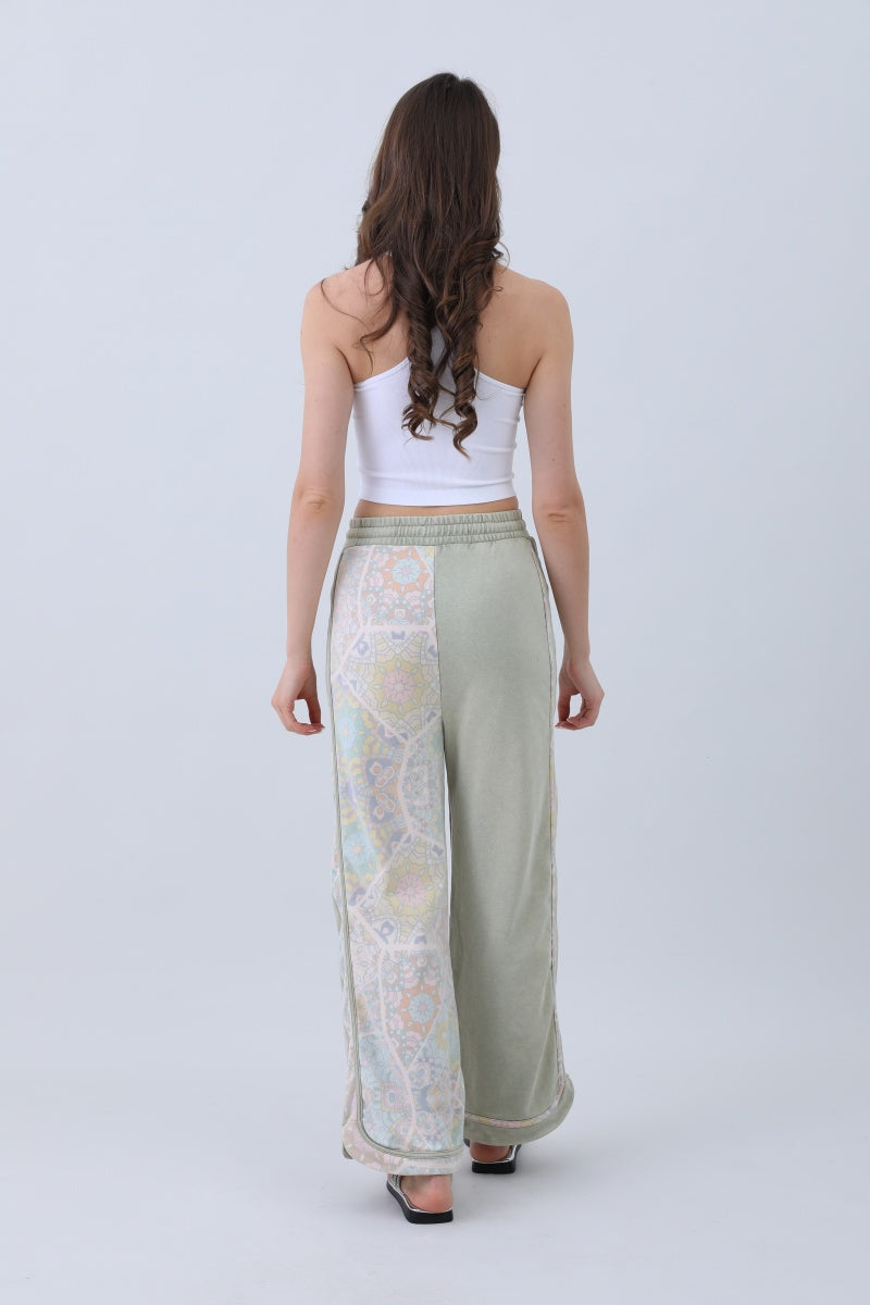 Boho Contrast Pants – Mismatched Legs & Tie-Waist for Lounging - NeoKira Unlimited