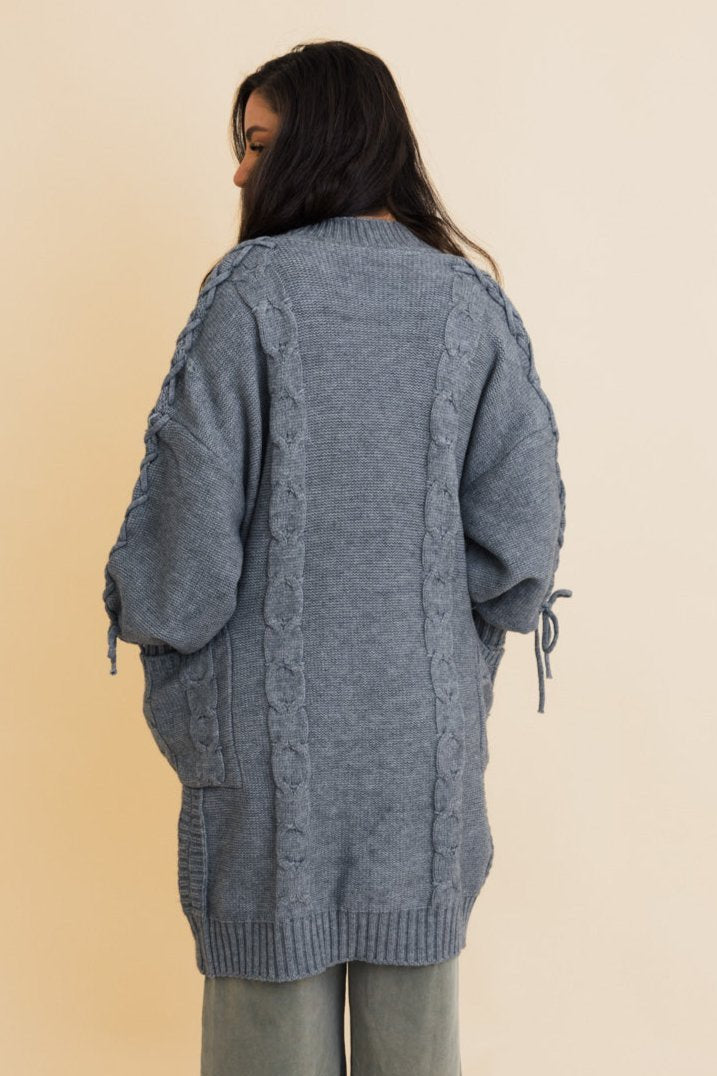 Twisted Cozy Cable Knit Cardigan - NeoKira Unlimited