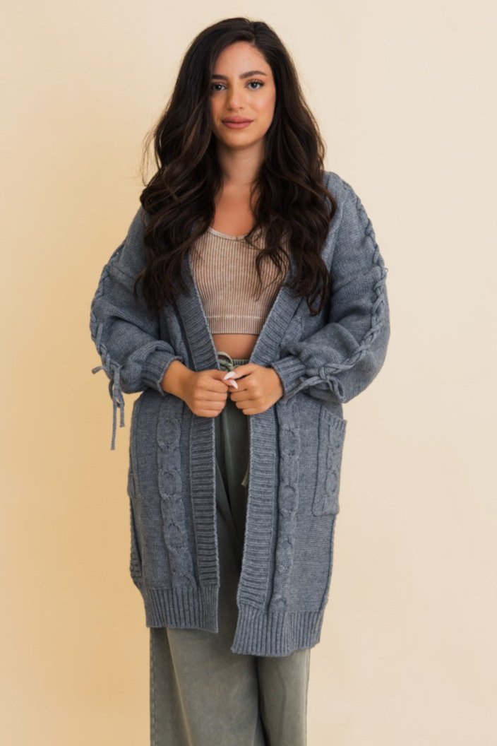 Twisted Cozy Cable Knit Cardigan - NeoKira Unlimited