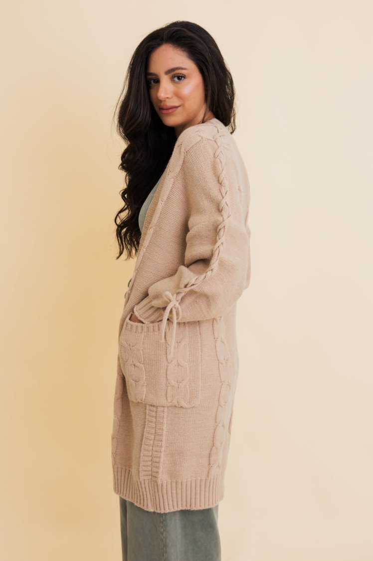 Twisted Cozy Cable Knit Cardigan - NeoKira Unlimited