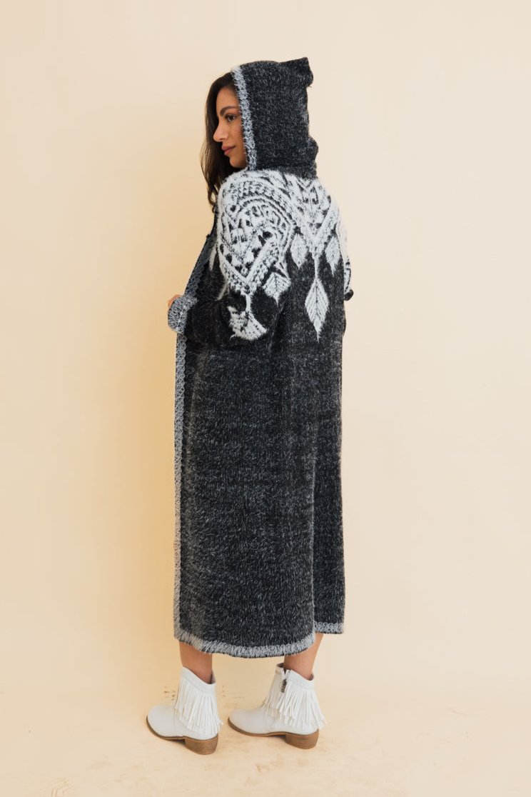 Hooded Fair Isle Knit Cardigan - NeoKira Unlimited