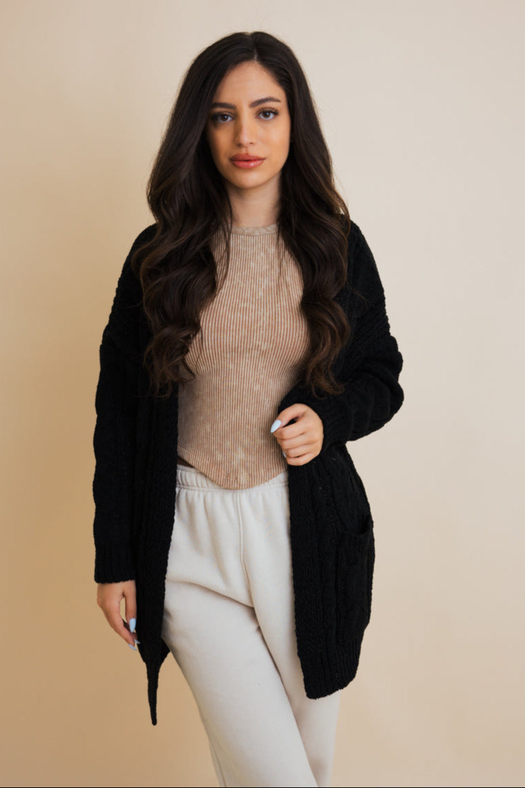 Classic Snuggle Comfort Cable Knit Cardigan - NeoKira Unlimited