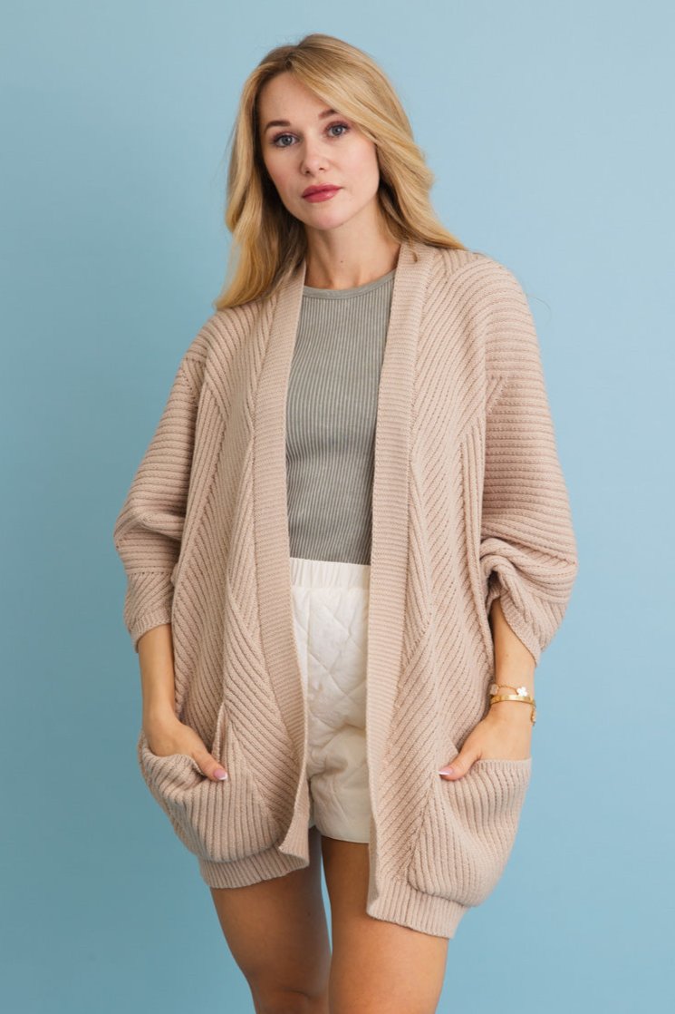 Ribbed Open-Front Knit Cardigan - Easy Layering - NeoKira Unlimited