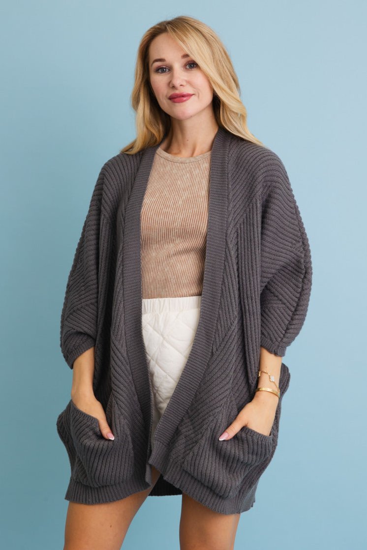 Ribbed Open-Front Knit Cardigan - Easy Layering 🧥 - NeoKira Unlimited