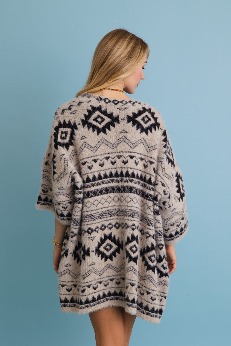 Aztec Soft Knit cardigan with Tribal Print - Western Vibe 🌵 - NeoKira Unlimited