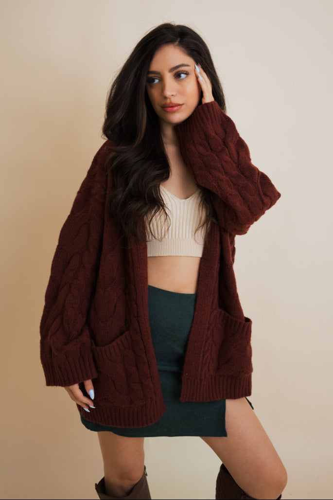 Dreamy Days Cable Knit Open Cardigan - NeoKira Unlimited