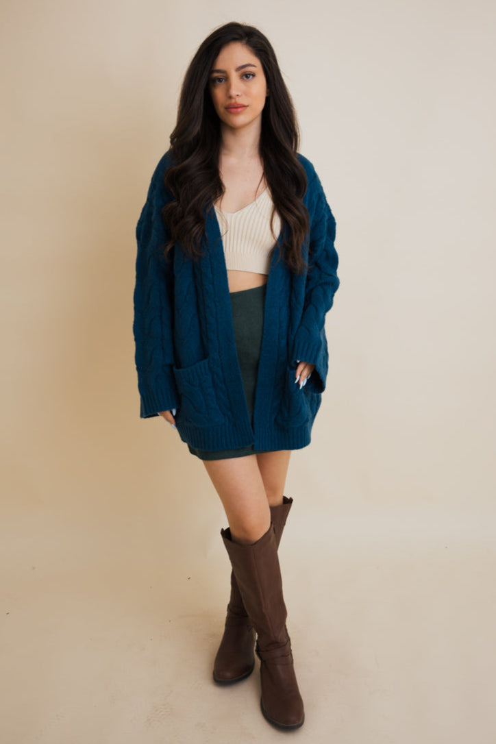 Dreamy Days Cable Knit Open Cardigan - NeoKira Unlimited