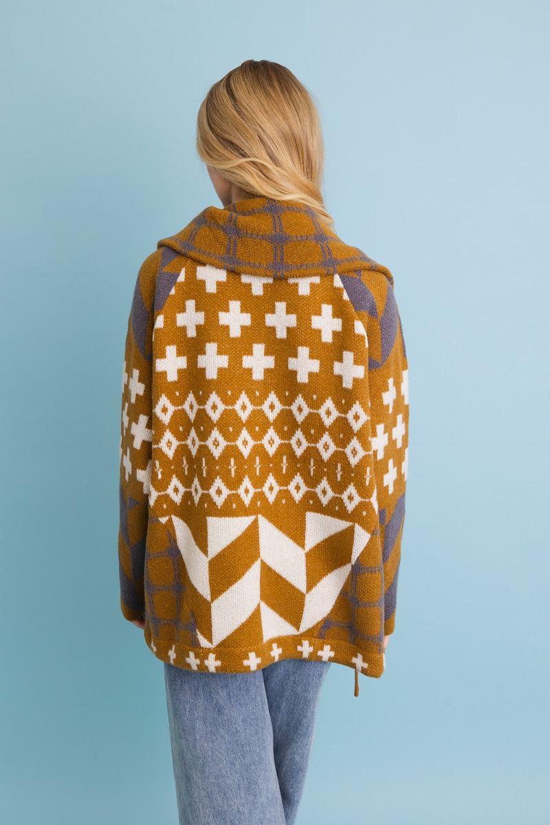 Sierra Spirit Geometric Street Style Knit Cardigan - NeoKira Unlimited