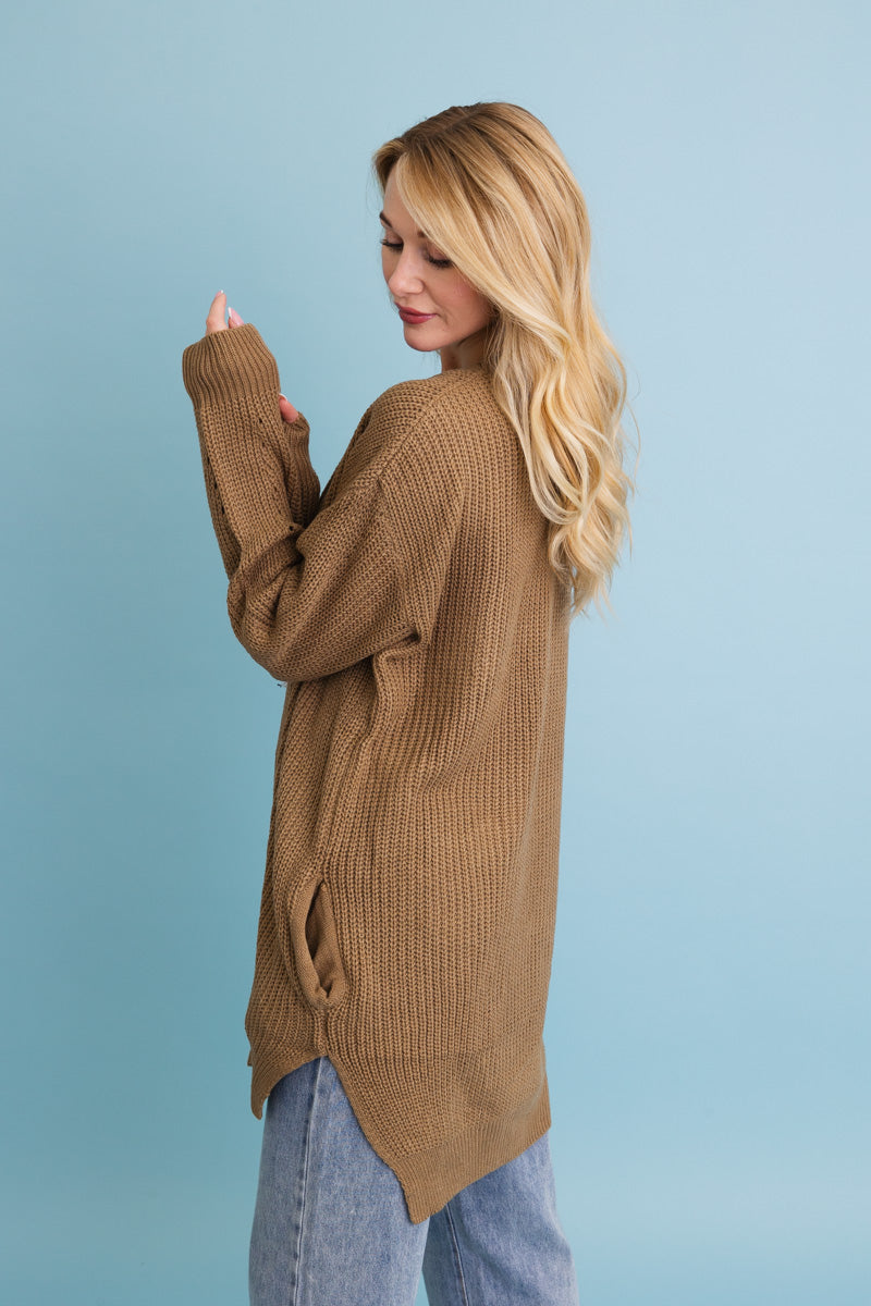 Cozy Open-Front Waffle Knit Long Cardigan - Winter Staple ⛄ - NeoKira Unlimited