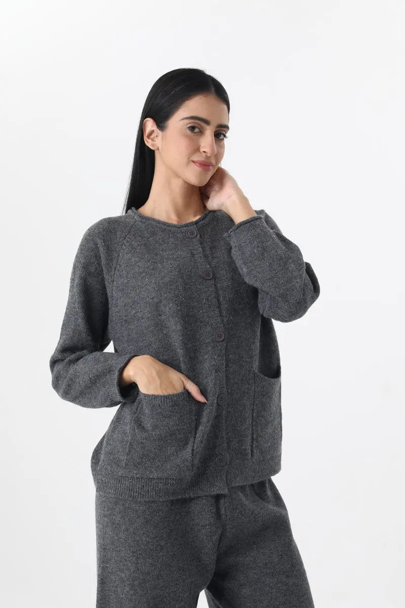 Women Knit Loungewear Set Cardigan Wide Leg Pants 🧶☁️ - NeoKira Unlimited