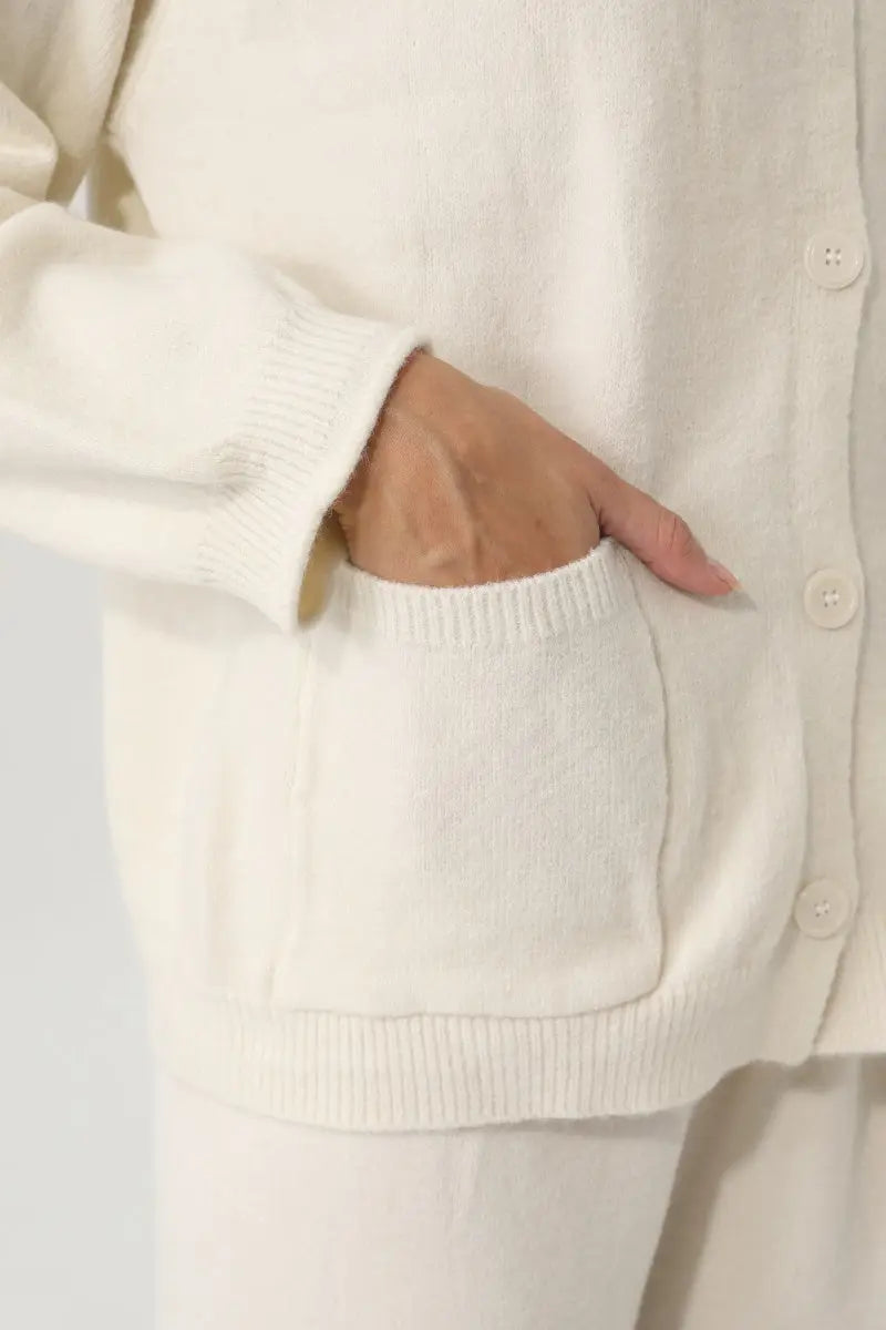 Women Knit Loungewear Set Cardigan Wide Leg Pants 🧶☁️ - NeoKira Unlimited