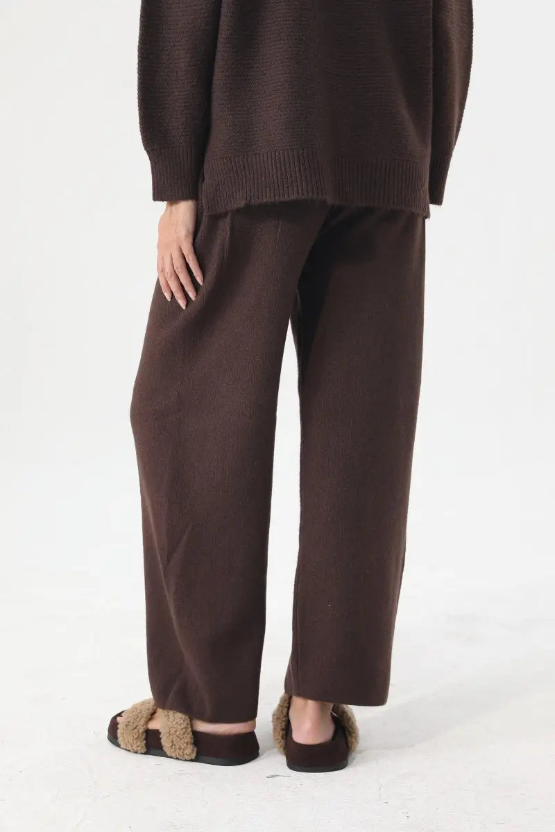 Women Turtleneck Knit Loungewear Set Sweater Wide Leg Pants 🧶☁️ - NeoKira Unlimited