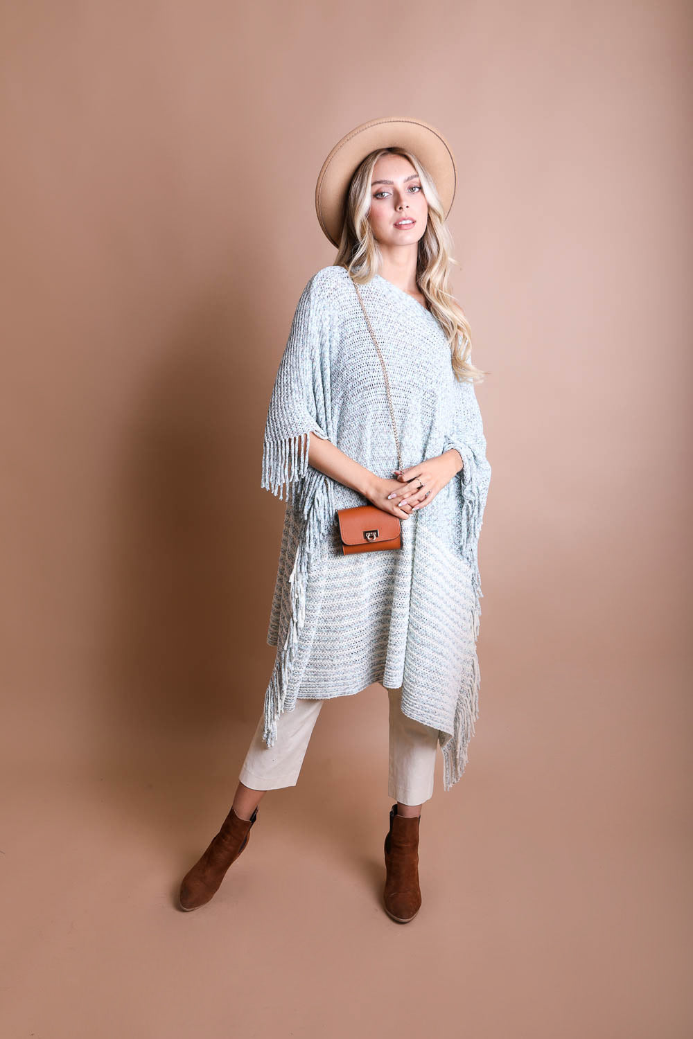 Boucle Knit Poncho Ponchos Leto Collection   