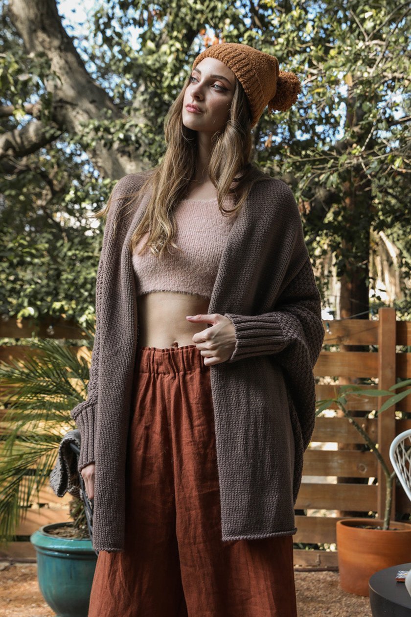 Cuddly Bat Sleeve Knit Cardigan - NeoKira Unlimited