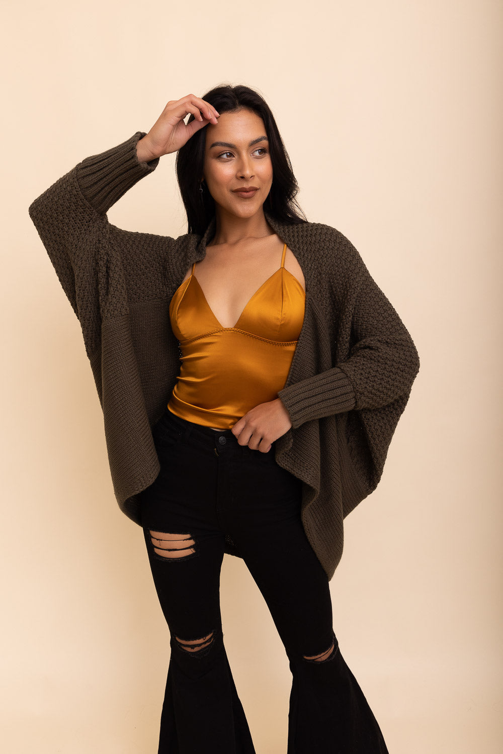 Cuddly Bat Sleeve Knit Cardigan - NeoKira Unlimited