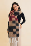 Multi Colored Checkered Scarf w/ Tassels - NeoKira Unlimited