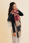 Multi Colored Checkered Scarf w/ Tassels - NeoKira Unlimited