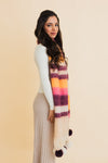 Pop Stripe Pom Tassel Cozy Scarf