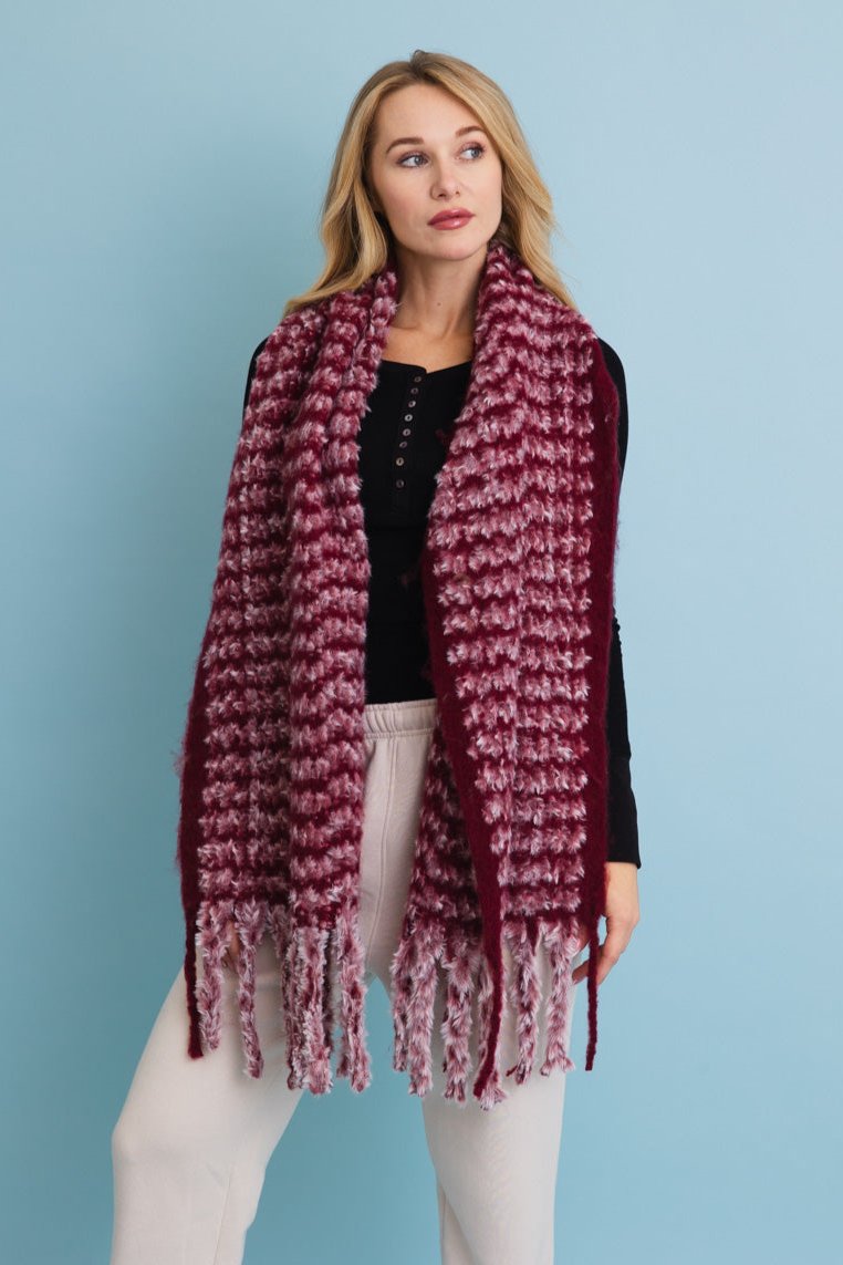 Ultra Soft Chenille Tassel Scarf - NeoKira Unlimited