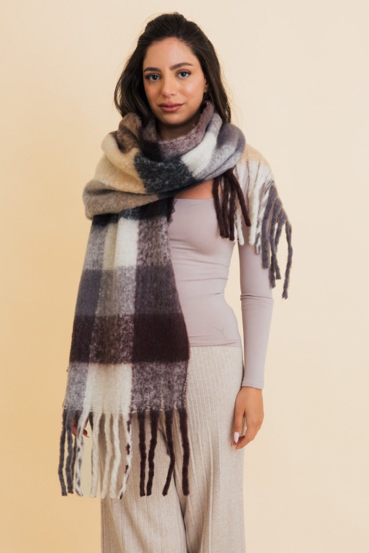 Cozy Breeze Oversized Fringe Scarf - Fall & Winter Essential - NeoKira Unlimited