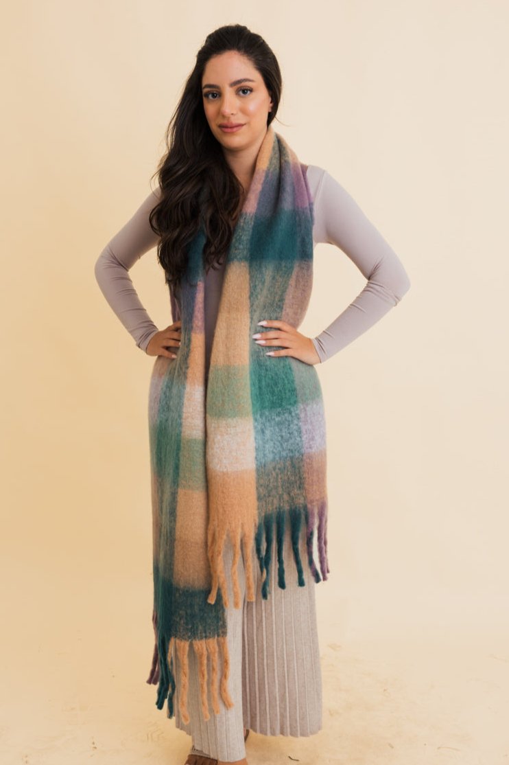 Cozy Breeze Oversized Fringe Scarf - Fall & Winter Essential - NeoKira Unlimited