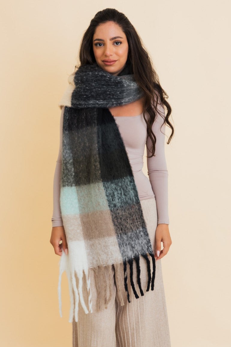 Cozy Breeze Oversized Fringe Scarf - Fall & Winter Essential - NeoKira Unlimited