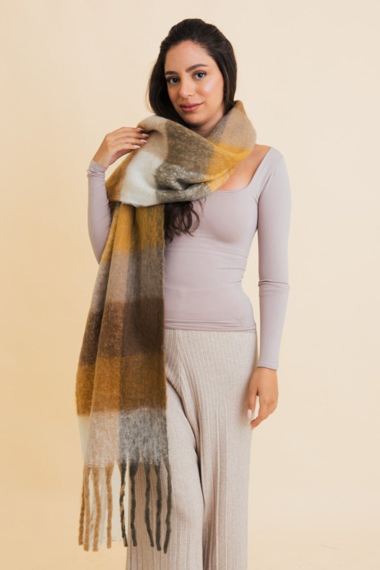 Cozy Breeze Oversized Fringe Scarf - Fall & Winter Essential - NeoKira Unlimited