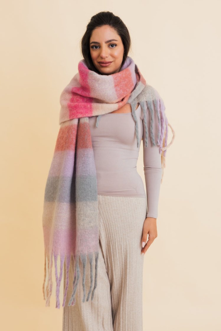 Cozy Breeze Oversized Fringe Scarf - Fall & Winter Essential - NeoKira Unlimited