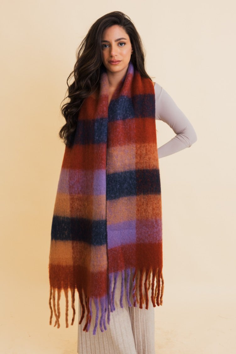 Cozy Breeze Oversized Fringe Scarf - Fall & Winter Essential - NeoKira Unlimited