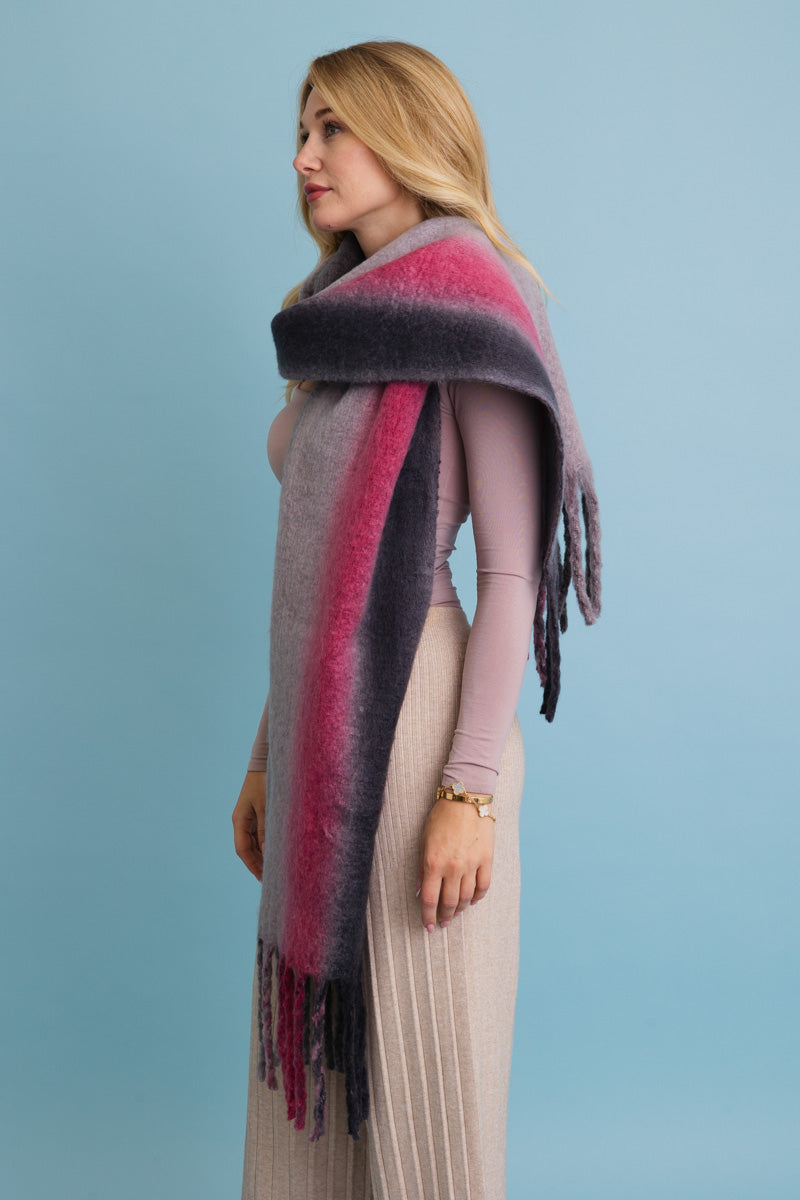 Ombre Dream Luxe Fringe Blanket Scarf - NeoKira Unlimited