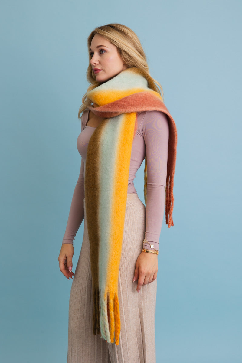 Ombre Dream Luxe Fringe Blanket Scarf - NeoKira Unlimited