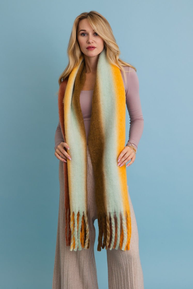 Ombre Dream Luxe Fringe Blanket Scarf - NeoKira Unlimited